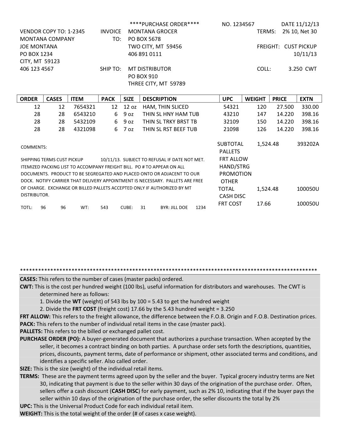 Montana public purchase order sample source preview